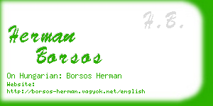 herman borsos business card